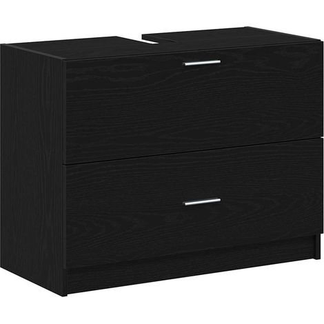 Maison Exclusive - Badezimmerschrank mit Tür Schwarz Eichen-Optik