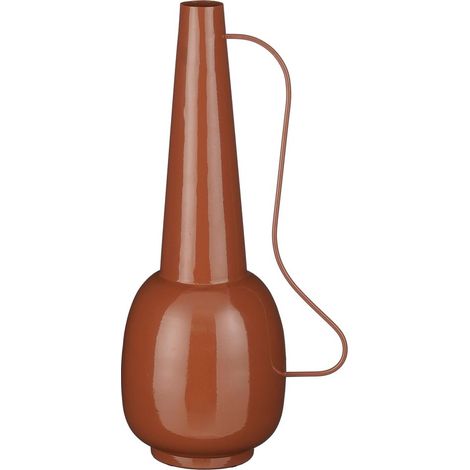 Vase Décoratif Marron Fait Main en Fer et Velours pour Fleurs Séchées L24 x H54 cm - PANGIVO (1/5)
