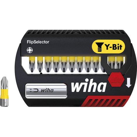 Wiha Set di inserti FlipSelector inserto Y 25 mm Pozidriv, 13 pz., 1/4" C6,3 (41829) (1/2)