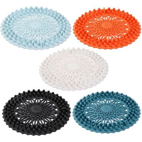 Siphon de Sol en Silicone Couvre crépine d'évier Filtre à Tamis de vidange Convient pour filtrer Les Articles Divers au Sol tels Que la Cuisine, la Salle de Bain, la Salle de Bain 5 Pièces (1/5)