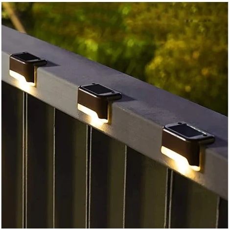 Confezione da 8 luci solari per esterni, luci solari a LED impermeabili per scale, recinzioni, giardino, patio e vialetto. (1/4)
