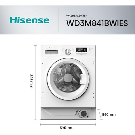 Hisense WD3M841BWIES - Lavadora Secadora Integrable 8/6 Kg 1400 Rpm B