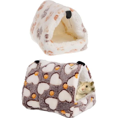 2 Nid de hamster,Coton,Grotte chaude,Hamac,Cage de cobaye