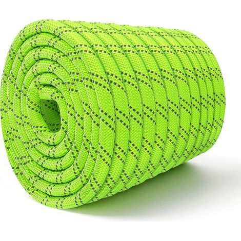 VEVOR Polyesterseil 19,1 mm x 67 m Doppelt Geflochtenes Zugseil Neongrün, Allzweckseil für Festmacher Kletter Camping & Outdoor, 8800 kg Bruchlast, 24 Außen- & 26 Innenstränge, Reflektierendes Design (1/5)