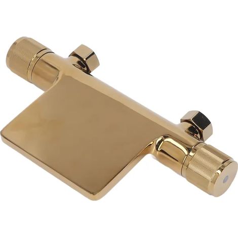 Robinet mural de baignoire en inox brossé, douche cascade pour lavabo et vasque, raccord mâle-femelle G1/2, finition dorée (1/5)