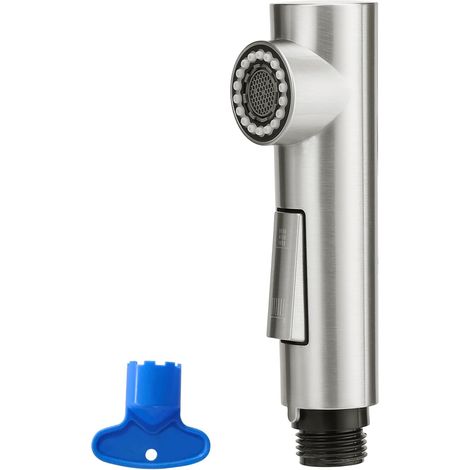 Robinet Cuisine de Rechange Douchette Tête de Robinet Amovible Universelle En Acier pro Tête 2 Types de Jet Douchette, Nickel brossé (1/4)