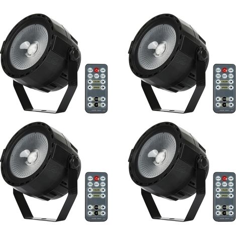 Illuminazione a LED, telecomando wireless, miscelazione colori RGB, confezione da 4, spina europea. (1/2)