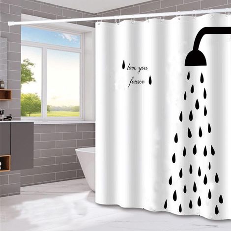 Rideau de douche imperméable 180 x 180 cm avec crochets (peint à la main), haute qualité, anti-moisissure, facile à nettoyer, magnifiquement imprimé (1/5)