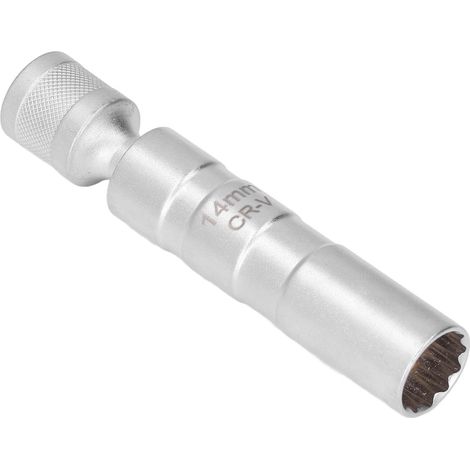 Douille magnétique universelle pour bougies d'allumage 3/8" à paroi mince, 12 pans, outil de démontage et d'installation, 14 mm / 0,55 po