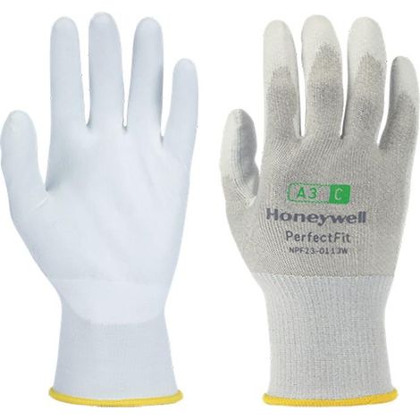 Gant anti coupure New Perfect Fit 13G PU A3/C taille 10 blanc EN 388 PSA II HONEYWELL (Par 10) (1/4)