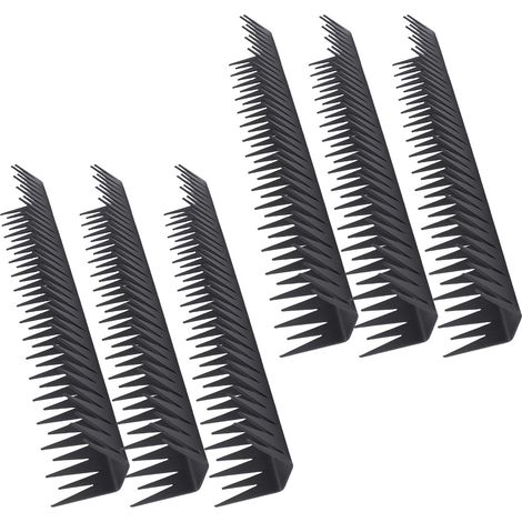 Lot de 6 pointes de clôture en acier carbone 40 cm anti-escalade repousse-animaux anti-effraction pour mur extérieur maison (1/5)