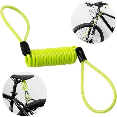 Cavo di sicurezza per moto, cavo promemoria lucchetto, cavo di sicurezza antifurto per disco, robusto e durevole, compatibile con moto, scooter e biciclette, giallo (1/4)