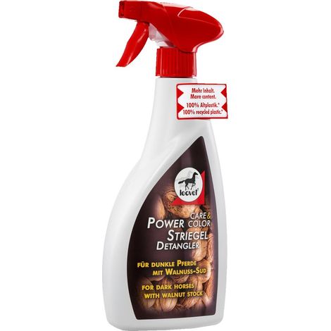 Leovet Power Striegel Walnuss 550 ml Mähnenstriegel Schweifspray dunkle Pferde