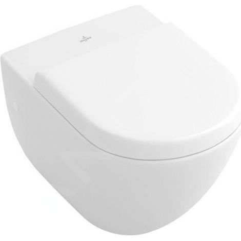 Villeroy & Boch Subway WC suspendu - 56cm - avec bride - à fond plat - ceramic+ - sans abattant - blanc brillant (1/3)