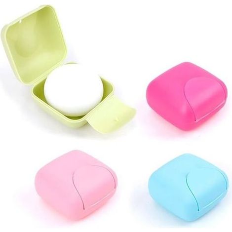 Online Store - 4pcs Portable Travel Soap Box Candy Color, Bathroom Soap Holder with Lid, Waterproof Soap Box for the (1/5)