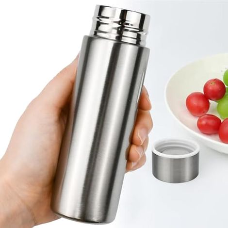 150ML Mini Isolation Cup en Acier Inoxydable, Mug Isotherme Miniature avec Couvercle, Mug de Voyage Portable, Tasse Café Isotherme Femme et Homme pour Travail, Sport, Voyage(Argent) (1/4)