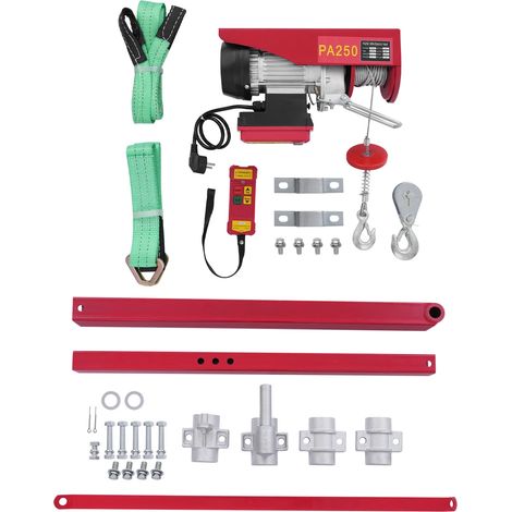 Treuil à câble électrique, 250 kg, vitesse de levage 10 m/min, hauteur de levage 12 m, treuil à moteur à câble, poulie moteur en cuivre, palan avec télécommande sans fil