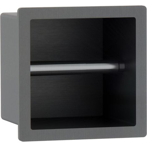 Fortifura Calvi porte-rouleau de toilette - encastré - 17.3x17.3x8.7cm - gunmetal (1/5)