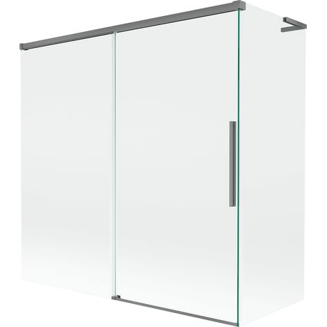 Mexen Rox Paravento L doccia, 2-ante scorrevoli 160 + 75 x 150 cm, trasparente, canna di fucile - 8C9L-160-075-95-00