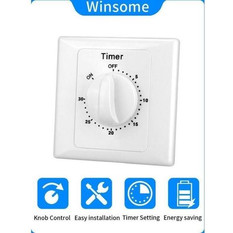Interrupteur minuterie électronique 220V – Compte à rebours 30min – Installation ouverte – Commande simple – Protection ign (1/5)