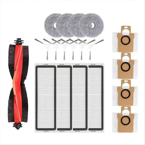 Accessoires pour aspirateur robot Xiaomi X20+ / X20 Plus : brosse rotative principale, brosse latérale, chiffon de nettoyage, sac à poussière, pièces de rechange d'origine. (1/5)