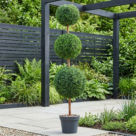 Trio Triple Ball Artificial Topiary Tree (1/2)