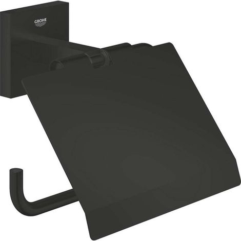 Grohe QuickFix Start Cube - Toilettenpapierhalter mit Abdeckung, schwarz matt 411022430