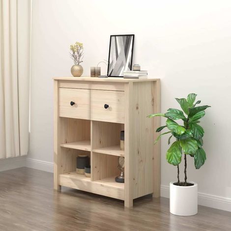 Aparador de madera maciza de pino 70x35x80 cm (1/4)