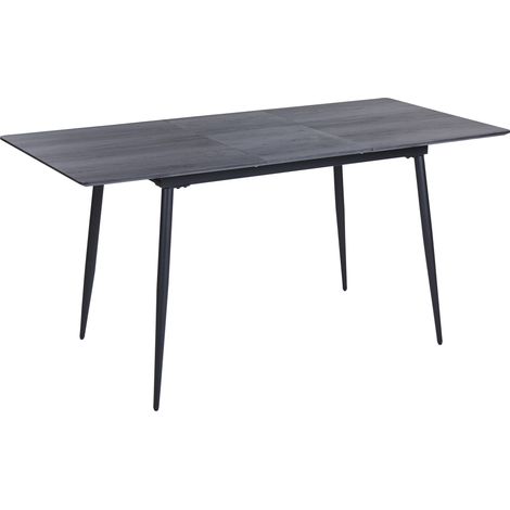 Mesa extensible moderna 120/160 x 80 cm muebles de comedor tablero MDF patas de acero gris y negro Gelanda (1/5)
