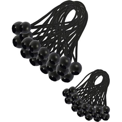 30 Pièces Tendeur Elastique, Tendeur Bache, Sandow Elastique, Tendeur élastique pour Pavillon, Bache, Camping, Tente, Rideaux Harnais d’Extension(200mm and 150mm) (1/5)
