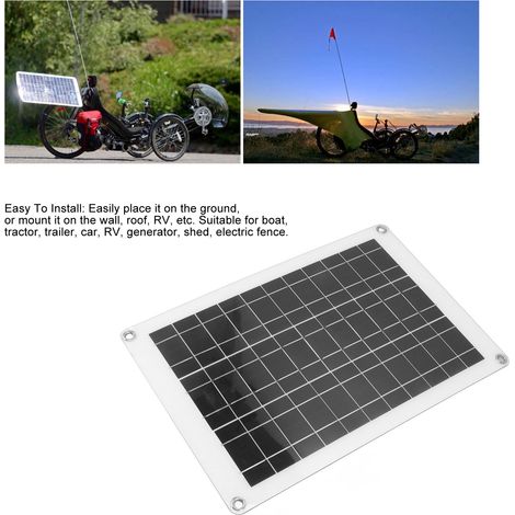 Kit pannello solare Toivize 20W 18V policristallino impermeabile IP65 flessibile con doppia porta USB per camper, furgoni e barche. (1/5)