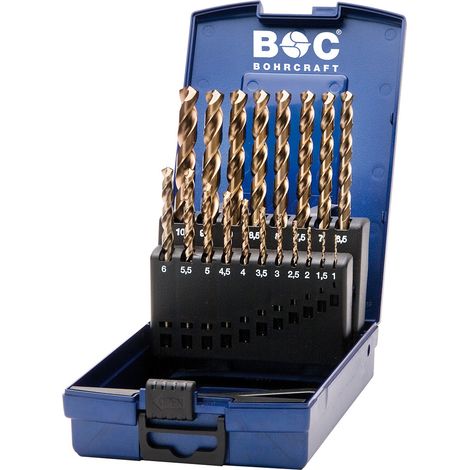 DIN 338 N HSS-E Co5 % Jeu de forets, ABS Box KE10 //1-10x0.5/19 pièces  Engins de forage 11401330019