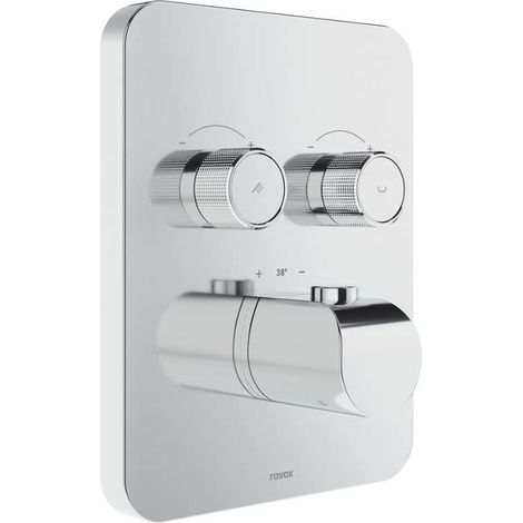 Ravak Flat - Thermostatische Unterputzbatterie FL 063.00CR.O2.RB072, für 2 Verbraucher, Chrom X070747 (1/4)