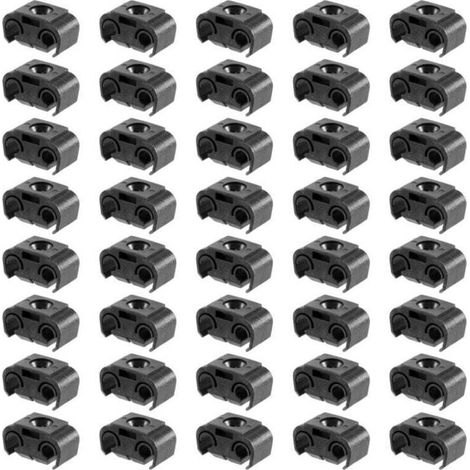 40 Pièces Attache Double Câble Tuyau Frein 4.75mm Noir Support Ligne Retenue (1/4)