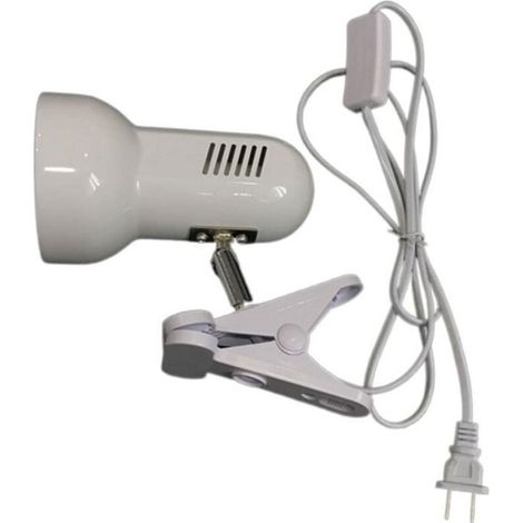 BelleRise - Lampe chauffante pour animaux avec pince et variateur – douille E27 céramique, câble 1,8m, sans ampoule, support blanc (1/5)