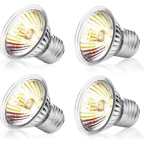 Terrarien-Wärmelampe, E27 50W UVA/UVB-Lampe für Schildkröten, dimmbare Terrarienlampe für Schildkröten, Wärmelampe für Küken, Wärmelampe für Echsen, Schildkröten, Bartagamen, Schlangen, 4 Stück (1/4)