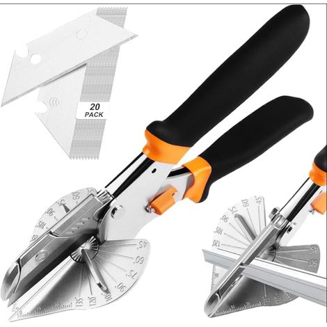 Ciseaux à Onglet avec Lames de Rechange – Coupe Angle 45–135° Multifonction pour PVC, Caoutchouc, Bois et Moulures, Coupe pour Bricolage et Installation (1/5)