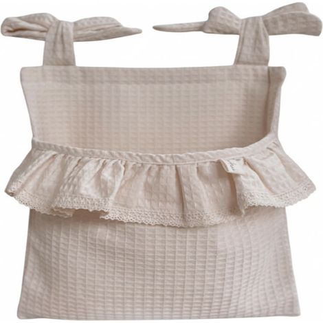 Organizer per culla Lovely Line con volant in pizzo - Beige chiaro (1/3)