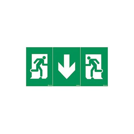 pictogramme autocollant universel - signalisation d'évacuation - 109 x 217 mm - ura 956970