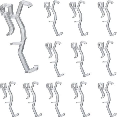 Lot de 12 clips de retenue cachés en plastique transparent de 6,3 cm pour cantonnière de fenêtre, pièces de stores horizontaux en faux bois et en bois (1/4)