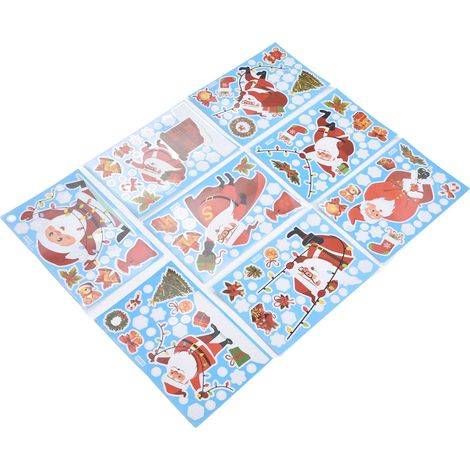 Lot de stickers Père Noël autocollants pour vitres, déco de Noël adhésifs pour fenêtres (1/5)