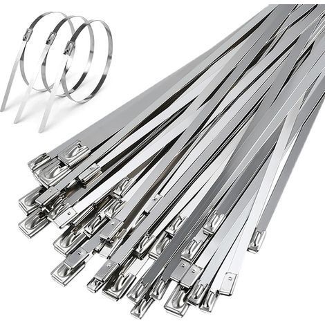 50 Pieces Attaches de Câble Robustes 500×4.6mm Collier de Serrage Inox Serre Cable Autobloquante pour Enroulement D'échappement Câbles Groupés Entretenir les Auvents et les Clôtures (1/5)