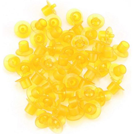 Lot de 50 Cupules pour Élevage de Reines Abeilles - Cupules à Cellules en Plastique pour Apiculteurs - Équipement d'Apiculture - (Couleur Jaune)