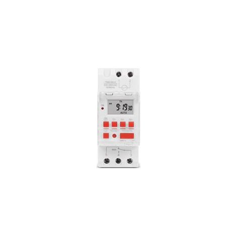 Programmateur numérique pour chauffe-eau électrique 30 A – Affichage LCD – Programmation 16 cycles ON/OFF – Rail DIN 35 mm – Tension 220-240 V TM919B (1/4)