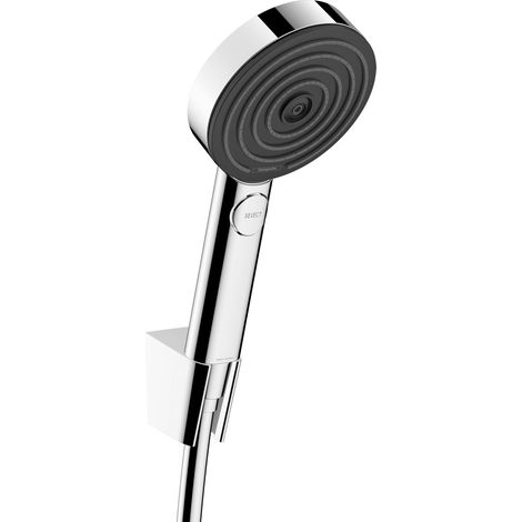 HANSGROHE Pulsify Select S Wand- und Duschkopf-Set, Wandhalterung und Handbrause, 3 Strahlarten Relaxation, mit 125 cm flexiblem Schlauch, verchromt 24302000