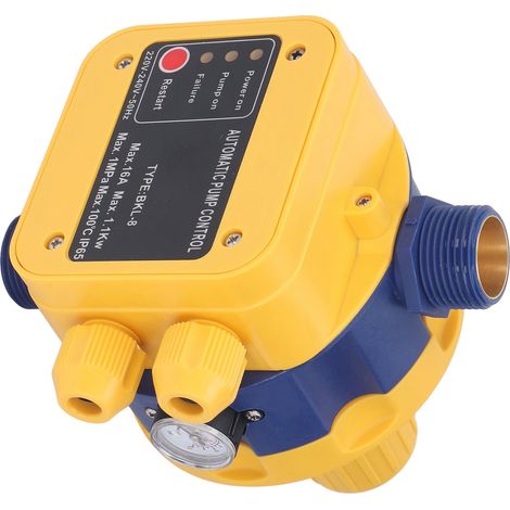 Pompe à eau 1,5 bar-3,0 bar, pressostat de débit d'eau, surpresseur, protection contre les courts-circuits thermiques, contrôleur entièrement automatique réglable, 220 V-240 V. (1/5)