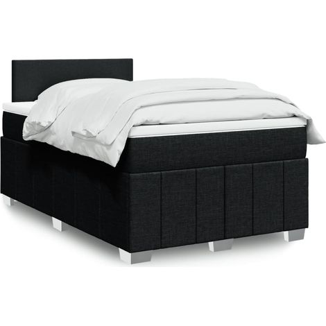 Boxspringbett mit Matratze Schwarz 120x200 cm Stoff