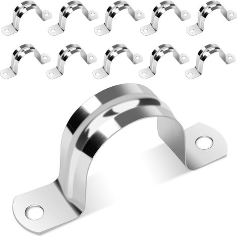 Lot de 10 colliers de serrage en acier inoxydable 304 pour l'installation de tuyaux de gaz, de Qater ou de tuyaux de tuyau 40 mm (1/5)