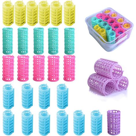 30 bigoudis adaptés à tous les types de cheveux 5 tailles et couleurs différentes (1/4)