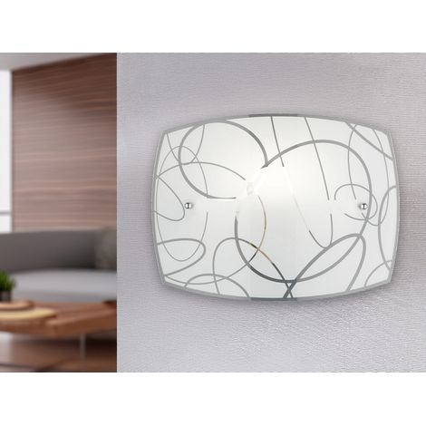 Spirelli Rechteckige Wandleuchte 1xE27 Dekoriertes Glas mit Trio-Beleuchtungskreisen (1/5)